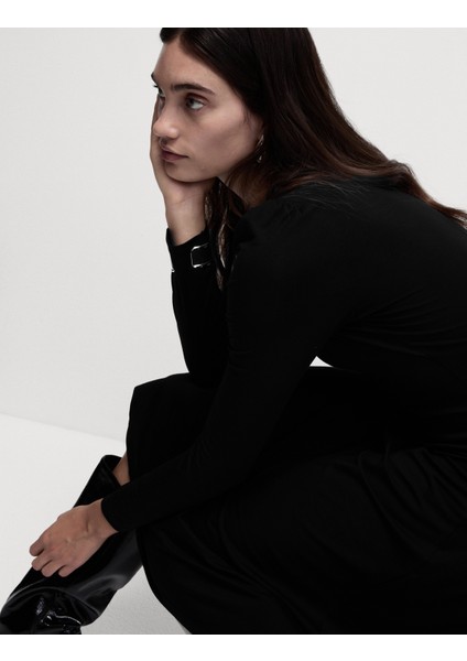 Jersey Midi Elbise