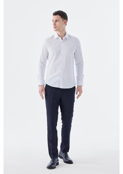 Düz Dar Kalıp - Slim Fit Beyaz Gömlek fiyatları