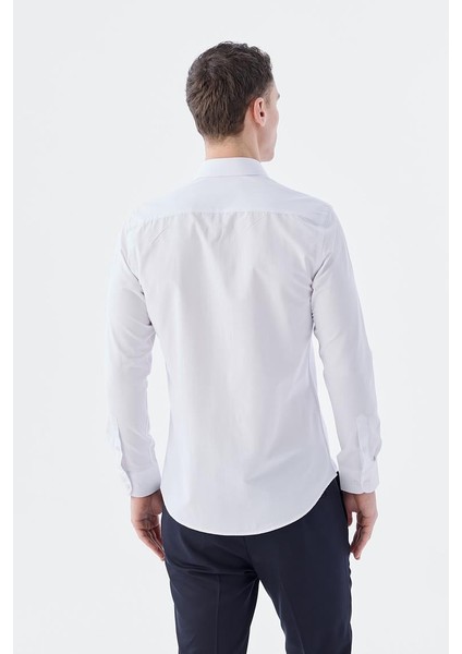 Düz Dar Kalıp - Slim Fit Beyaz Gömlek indirimleri