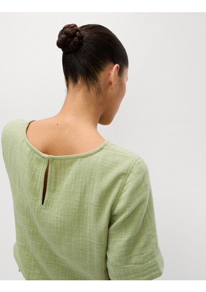 %100 Pamuklu Regular Fit Kısa Kollu Bluz fırsatları