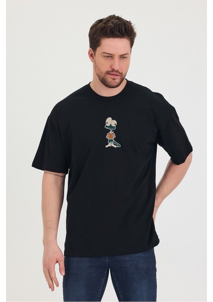 Bisiklet Yaka Oversize Salaş Unisex T-Shirt