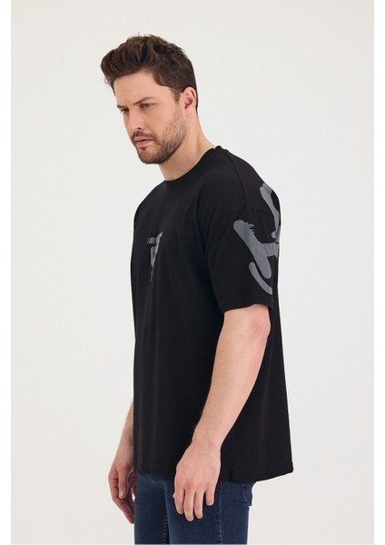 Bisiklet Yaka Oversize Ön ve Arka Baskılı Salaş Unisex T-Shirt indirimleri