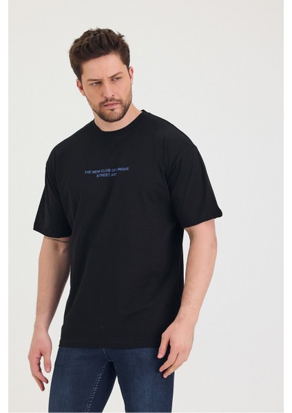 Bisiklet Yaka Oversize Ön ve Arka Baskılı Salaş Unisex T-Shirt