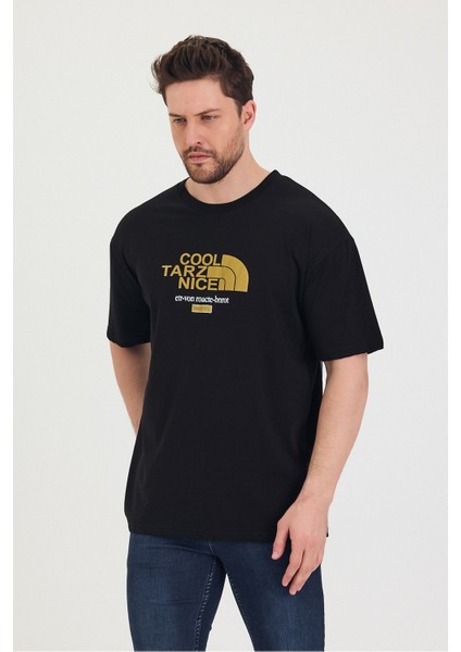 Bisiklet Yaka Oversize Ayıcık Baskılı Salaş Unisex T-Shirt
