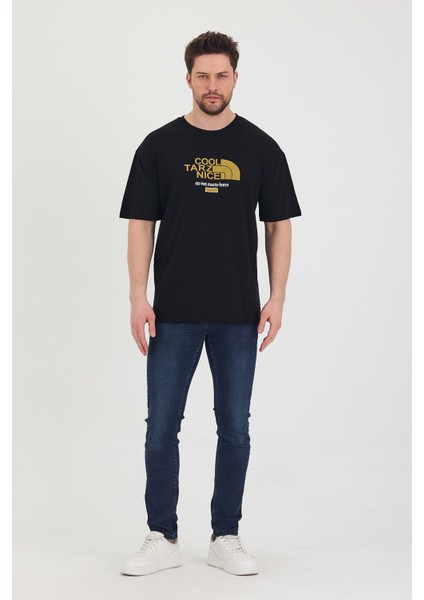 Bisiklet Yaka Oversize Ayıcık Baskılı Salaş Unisex T-Shirt