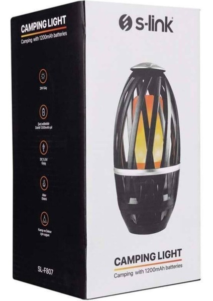 SL-F807 34 Ledli 1200MAH USB Şarjlı Alev Efekti Dekoratif Fener