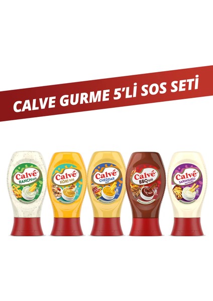 Ranch Sos 245 gr & Barbekü Sos 290 gr & Cheddar Sos 240 gr & Köri Sos 260 gr & Sarımsaklı Mayonez
