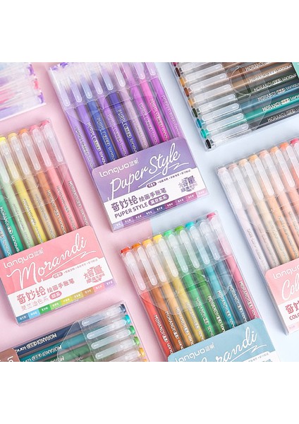 9 Adet Kawaii Morandi Gri Kalem Seti Çok Renkli Jel Mürekkepli Kalem Vintage Marker Göz Kalemi Tükenmez Kalem Okul Ofis Kırtasiye Hediye Kalem (Yurt Dışından) modelleri