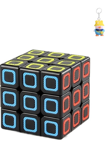 Boyut Üçüncü Dereceden Renkli Rubik Küpü Dönen Nokta Kare Gülen Yüz Daire Siyah Arka Plan Üçüncü Dereceden Rubik Küpü (Yurt Dışından)