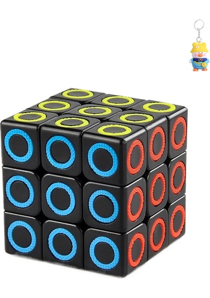 Boyut Üçüncü Dereceden Renkli Rubik Küpü Dönen Nokta Kare Gülen Yüz Daire Siyah Arka Plan Üçüncü Dereceden Rubik Küpü (Yurt Dışından)