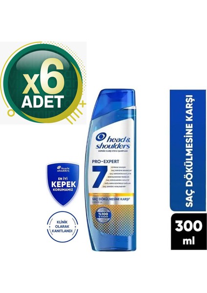 Pro-Expert 7 Kafein ile Saç Dökülmesine Karsi Şampuan 300 ml 6 Adet