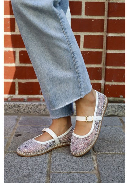 Kadın Tokalı Fileli Dikişli Espadril modelleri