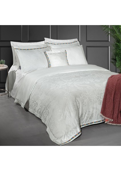 Shakira King Size (Battal Boy) %100 Pamuk Saten "300 Tc" Nevresim Takımı Beyaz indirimleri
