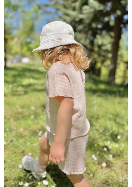 Kız Çocuk Şort T-Shirt Takım Somon