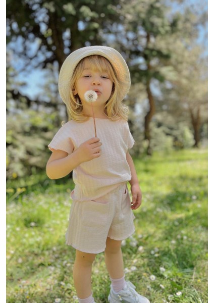 Kız Çocuk Şort T-Shirt Takım Somon indirimleri