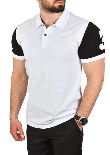 Dar Kesim Pamuklu Polo Yaka Tişört Slim Fit Nefes Alan Kıvrılmaz Polo Yaka Tişört 2503022