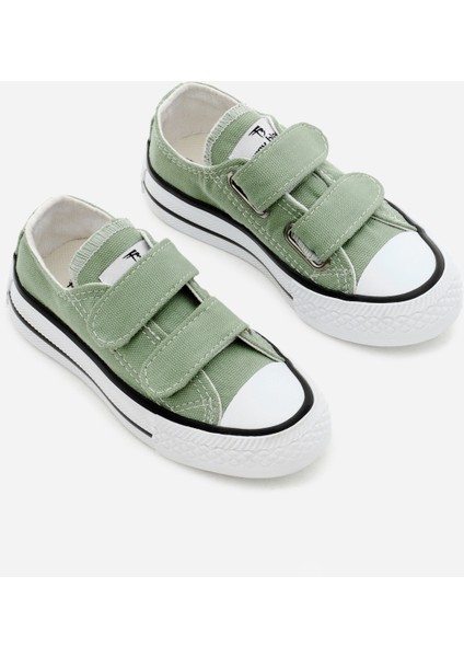 Çocuk Siyah Kauçuk Taban Keten Cırtlı Spor Ayakkabı modelleri