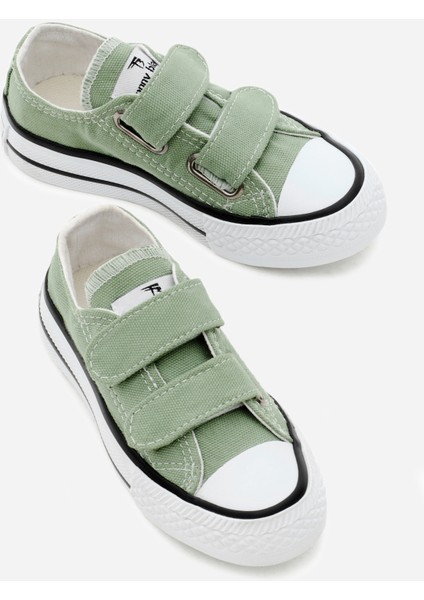 Çocuk Siyah Kauçuk Taban Keten Cırtlı Spor Ayakkabı fırsatları