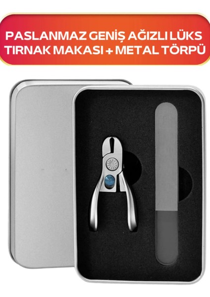 Ultra Geniş Ağızlı Paslanmaz Tırnak Makası ve Tırnak Törpüsü Set