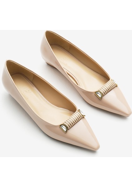 Kadın Siyah Neolit Taban Toka Detaylı Sivri Burunlu Babet modelleri