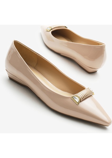 Kadın Siyah Neolit Taban Toka Detaylı Sivri Burunlu Babet fırsatları