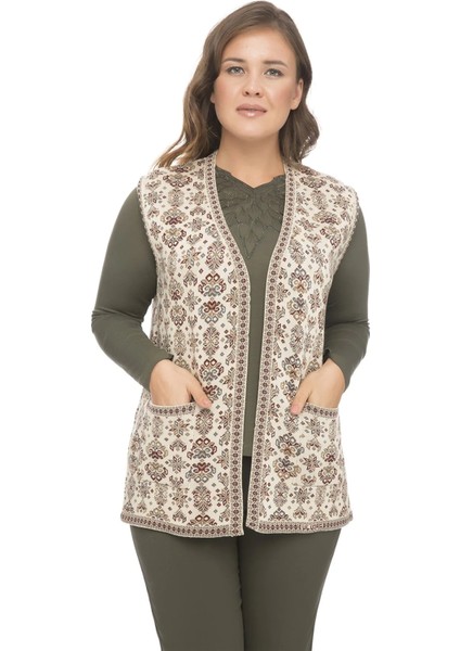 Kadın Etnik Model Triko Örgü Kilim Anne Yelek 1070 fiyatları