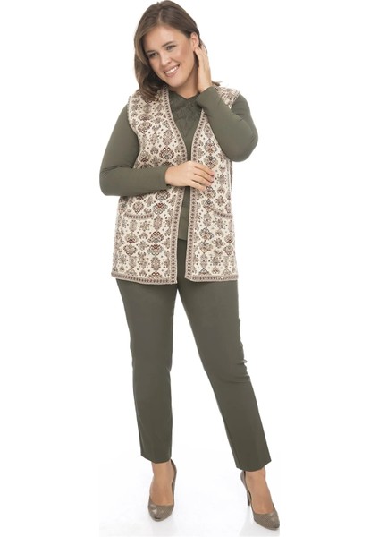 Kadın Etnik Model Triko Örgü Kilim Anne Yelek 1070 fırsatları