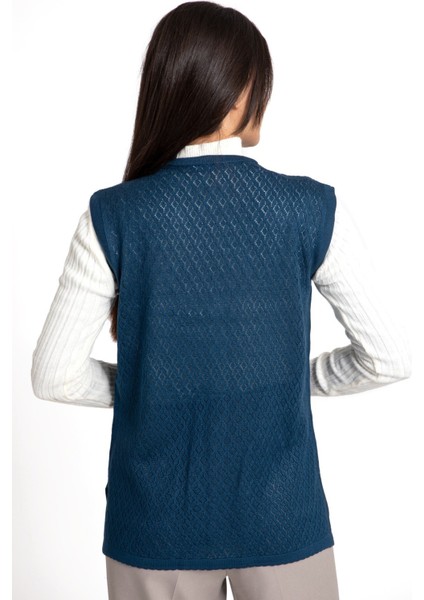 Kadın Orta Yaş ve Üzeri Merserize Cepli Düğmeli Rolax Anne Yelek 745 fırsatları