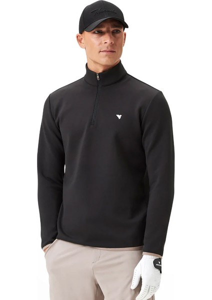 Therma Yarım Fermuarlı Sweatshirt Siyah SW202101162