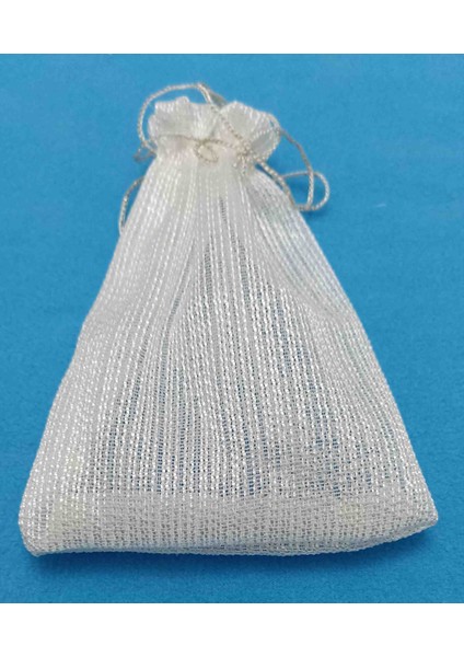 Çizgili Desenli Tül Kese 13*16 cm Ebatında 25 Adet Hediyelik Bohçalık Çeyizlik