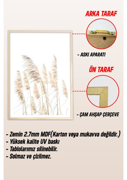 Ahşap Çerçeveli Mdf Tek Tablo Tarla ve Hasat Serisi (Kendi Tablo Setinizi Oluşturacağınız Liste) Çerçeveli 1046