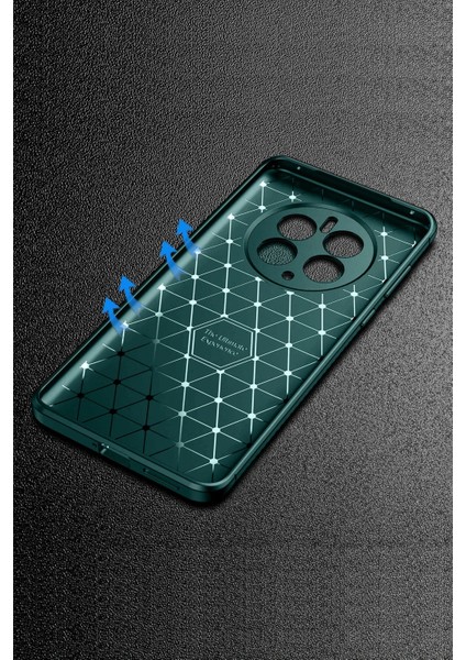 Realme 12 Pro Plus Kılıf Auto Focus Karbon Kapak - Koyu Yeşil Gnzrz