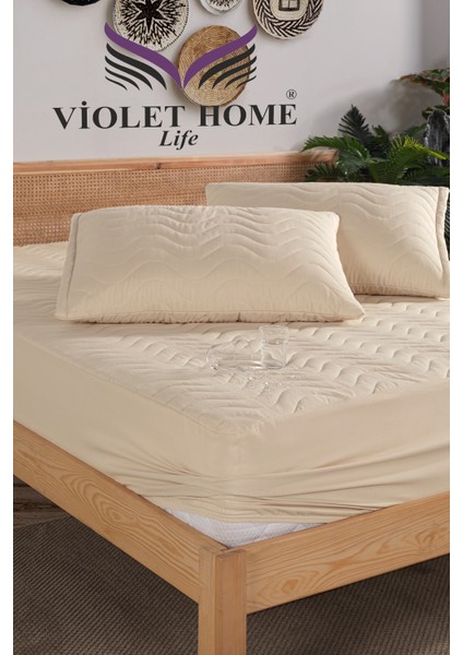 VİOLETLİFE Kapitone Fitted Full Kenar Su Sıvı Geçirmez Yatak Koruyucu & Alez Çarşaf