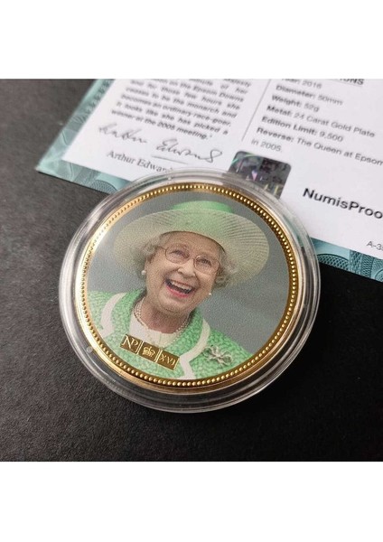 39963681B2D414176C Numis Proof 2016 Kraliçe Elizabeth 24AYAR Altınkaplama Sertifikalı 52GRAM A-35186