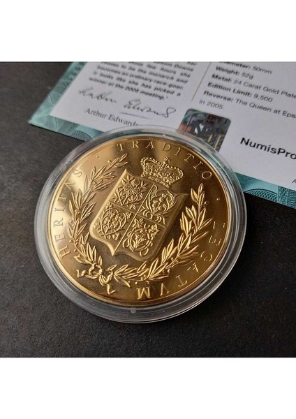 39963681B2D414176C Numis Proof 2016 Kraliçe Elizabeth 24AYAR Altınkaplama Sertifikalı 52GRAM A-35186