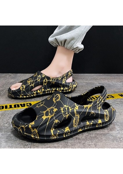 Yumuşak Tabanlı Sandalet Erkek Yaz Kaymaz Dış Moda Rahat Rahat Terlik Spor Erkek Plaj Ayakkabısı (Yurt Dışından)