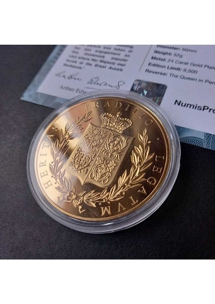 39963681B2DB677829 Numis Proof 2016 Kraliçe Elizabeth 24AYAR Altınkaplama Sertifikalı 52GRAM A-35180