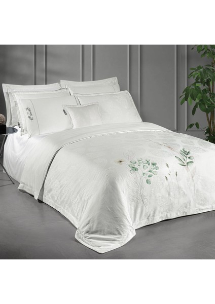 Leandra Çift Kişilik %100 Pamuk Saten "300 Tc" Nevresim Takımı Beyaz fırsatları