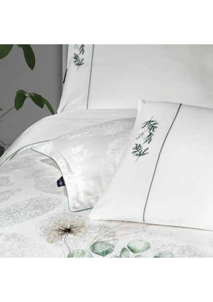 Leandra Çift Kişilik %100 Pamuk Saten "300 Tc" Nevresim Takımı Beyaz indirimleri
