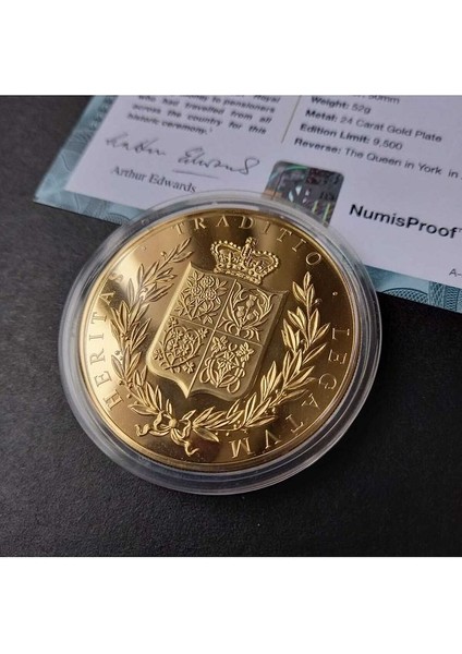 39963681B2E7F60621 Numis Proof 2016 Kraliçe Elizabeth 24AYAR Altınkaplama Sertifikalı 52GRAM A-35192