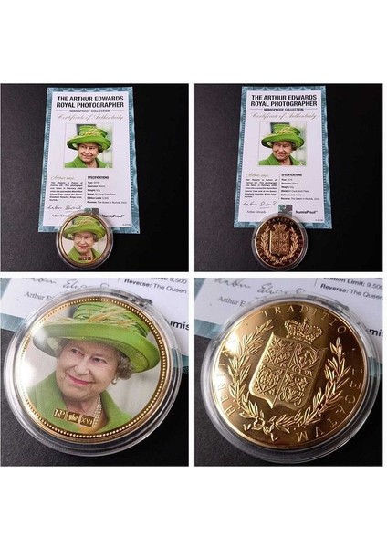 39963681B2ED44C72D Numis Proof 2016 Kraliçe Elizabeth 24AYAR Altınkaplama Sertifikalı 52GRAM A-35185