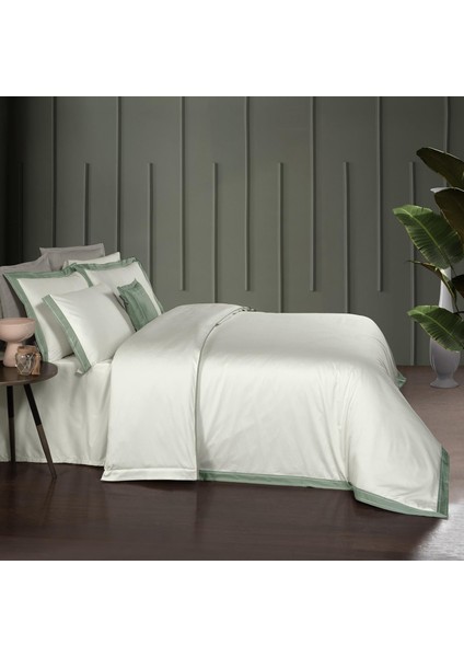 Layana King Size (Battal Boy) %100 Pamuk Saten "500 Tc" Nevresim Takımı Yeşil