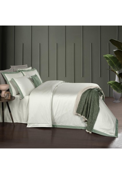 Layana King Size (Battal Boy) %100 Pamuk Saten "500 Tc" Nevresim Takımı Yeşil