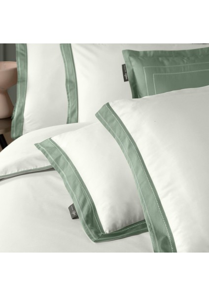 Layana King Size (Battal Boy) %100 Pamuk Saten "500 Tc" Nevresim Takımı Yeşil
