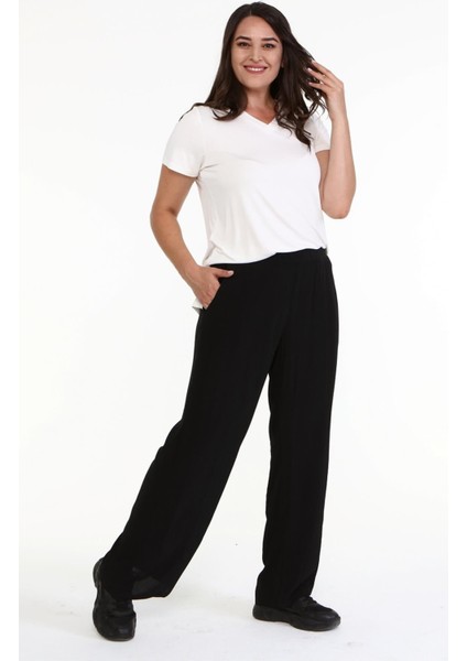 Beli Lastikli Geniş Paça Pantolon