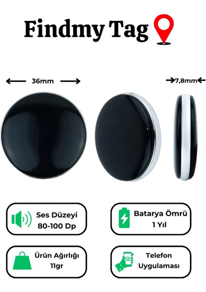 Ios & Android Uyumlu Airtag Akıllı Gps Takip Cihazı