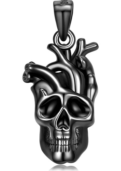Erkekler Kadınlar Için Kafatası Kolye 925 Ayar Gümüş Siyah Altın Kafatası Gotik Punk Kolye Takı Için Unisex Çift Doğum Günü Yılbaşı Hediyeleri (Yurt Dışından) fiyatları