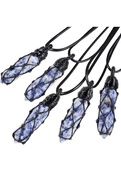 Ayarlanabilir Kordonlu Unisex Sarılmış Taş Değnek Kolye Için Altıgen Kristal Puan Kolye Kolye (Yurt Dışından)