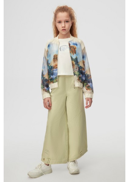 10-16YAŞ Arası Kız Çocuk Forest Fermuarlı Ceket - Krem-Mavi fiyatları