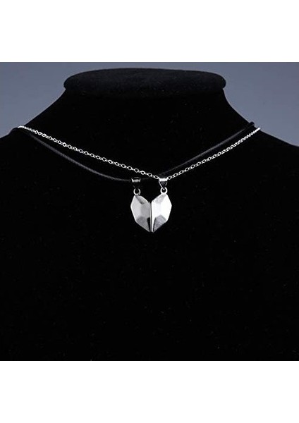 2 Adet Minimalist Lover Eşleşen Dostluk Siyah Beyaz Kalp Kolye Iki Ruh Kolye, Dilek Taşı Çift Kolye, Erkekler Kadınlar Için Hafif Basit Kolye Sevgililer Hediyeler (Yurt Dışından)